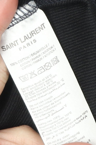 Saint Laurent Men's Black L Pullover Hoodie