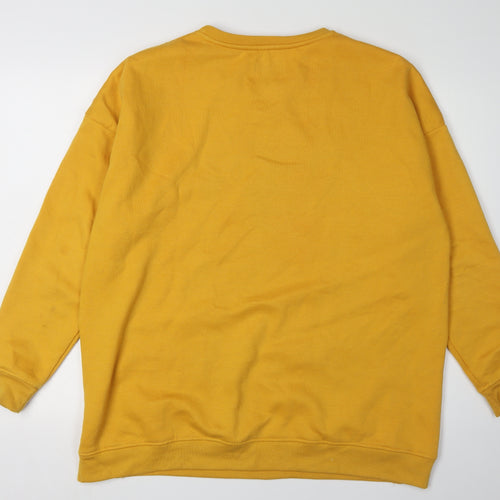 Pull&Bear Unisex Yellow Graphic Sweatshirt M