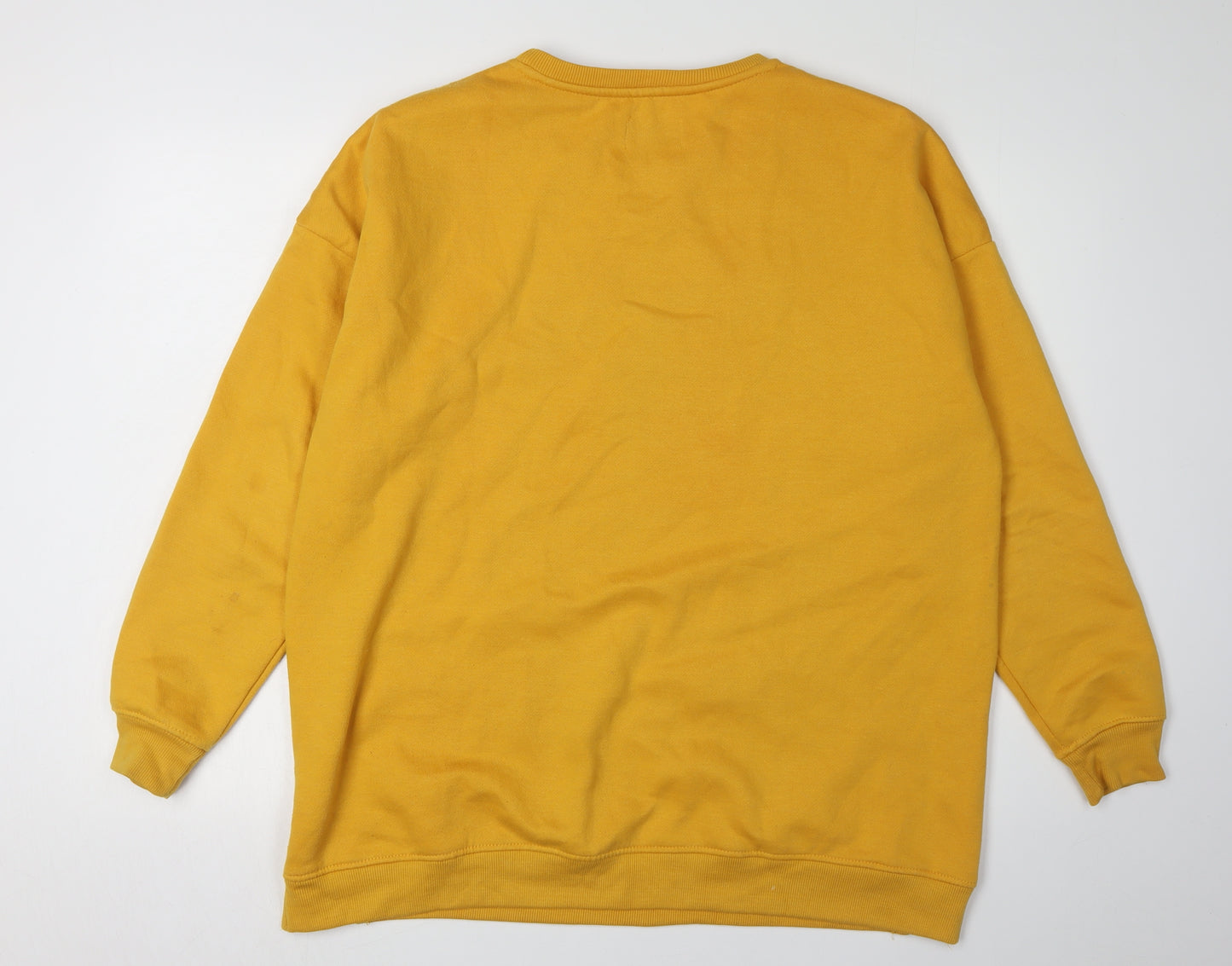 Pull&Bear Unisex Yellow Graphic Sweatshirt M