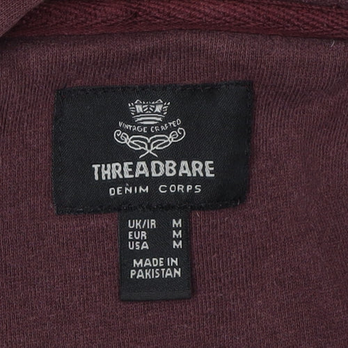 Threadbare Men's Red Full Zip Hoodie - M