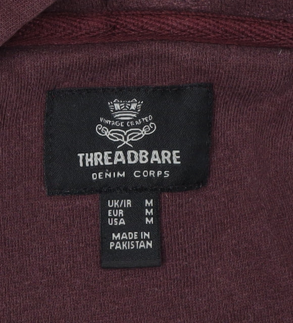 Threadbare Men's Red Full Zip Hoodie - M