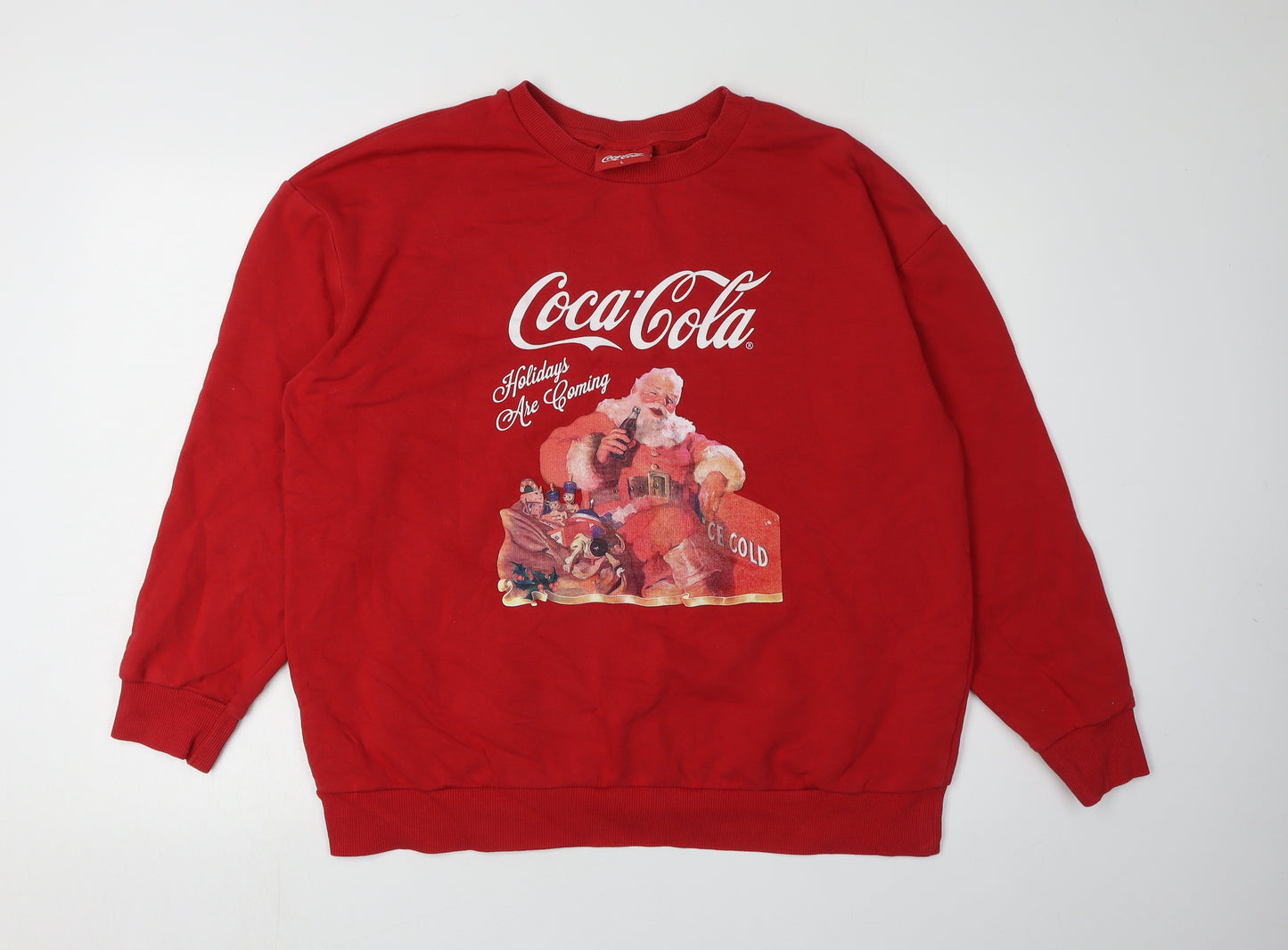 Coca-Cola Women Red L Pullover Sweatshirt