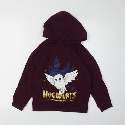 Harry Potter Girls Red Hoodie 8-9 Years Cartoon Wizard Graphic
