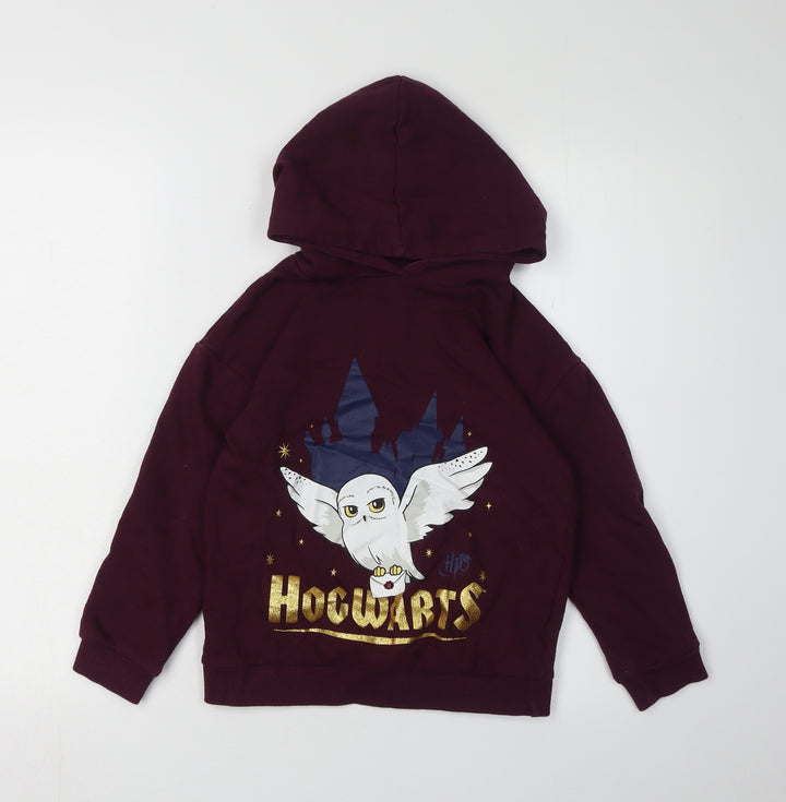 Harry Potter Girls Red Hoodie 8-9 Years Cartoon Wizard Graphic