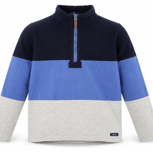 Joules Boys Blue & Grey 1/4 Zip Sweatshirt, Size 11-12 Years