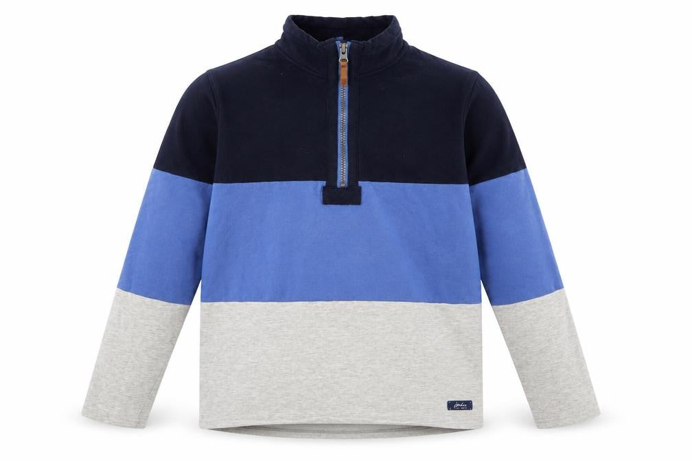 Joules Boys Blue & Grey 1/4 Zip Sweatshirt, Size 11-12 Years