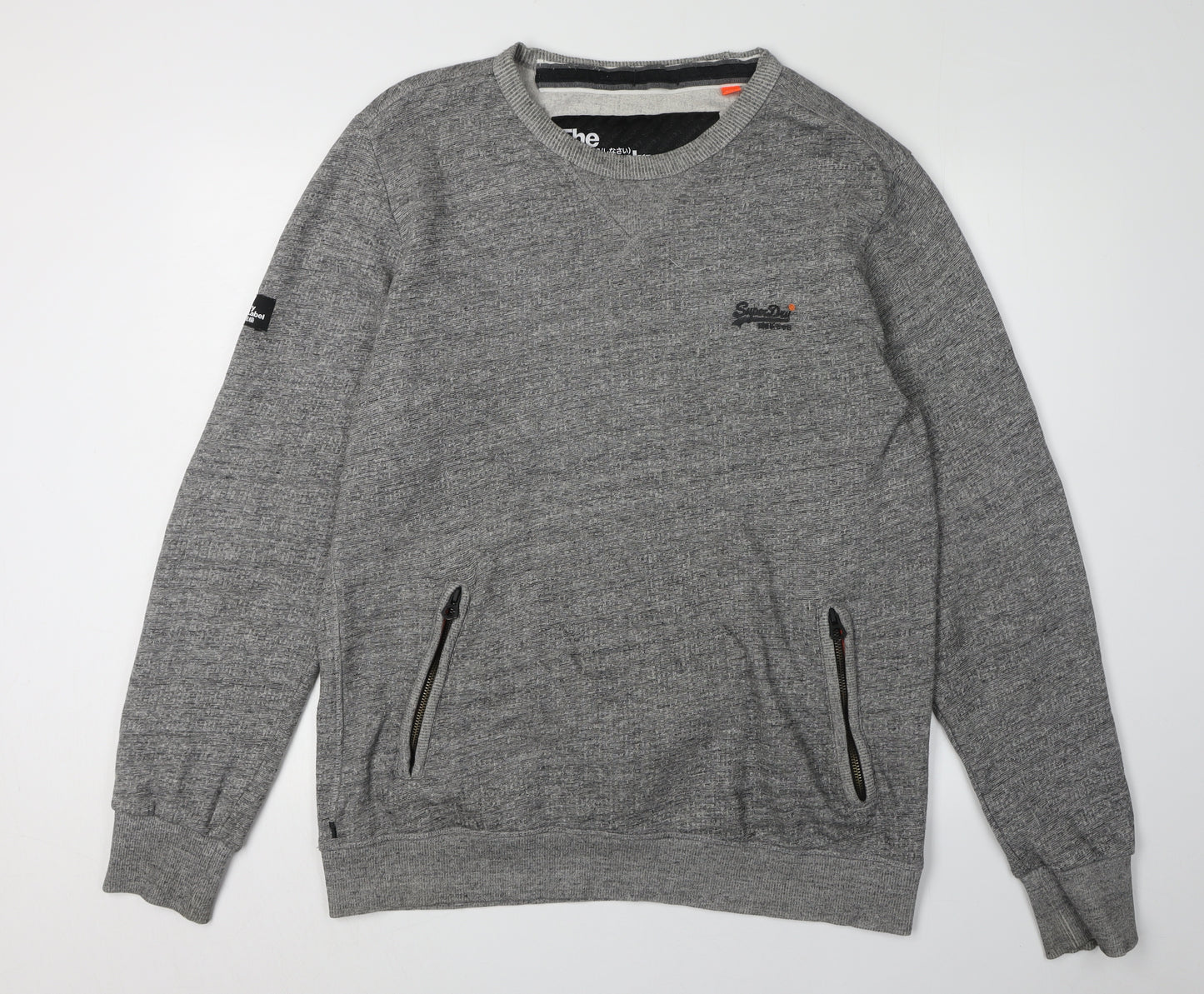 Superdry Men's Grey XL Pullover Sweatshirt with Logo