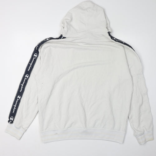 Champion Men's White Large Logo Hoodie