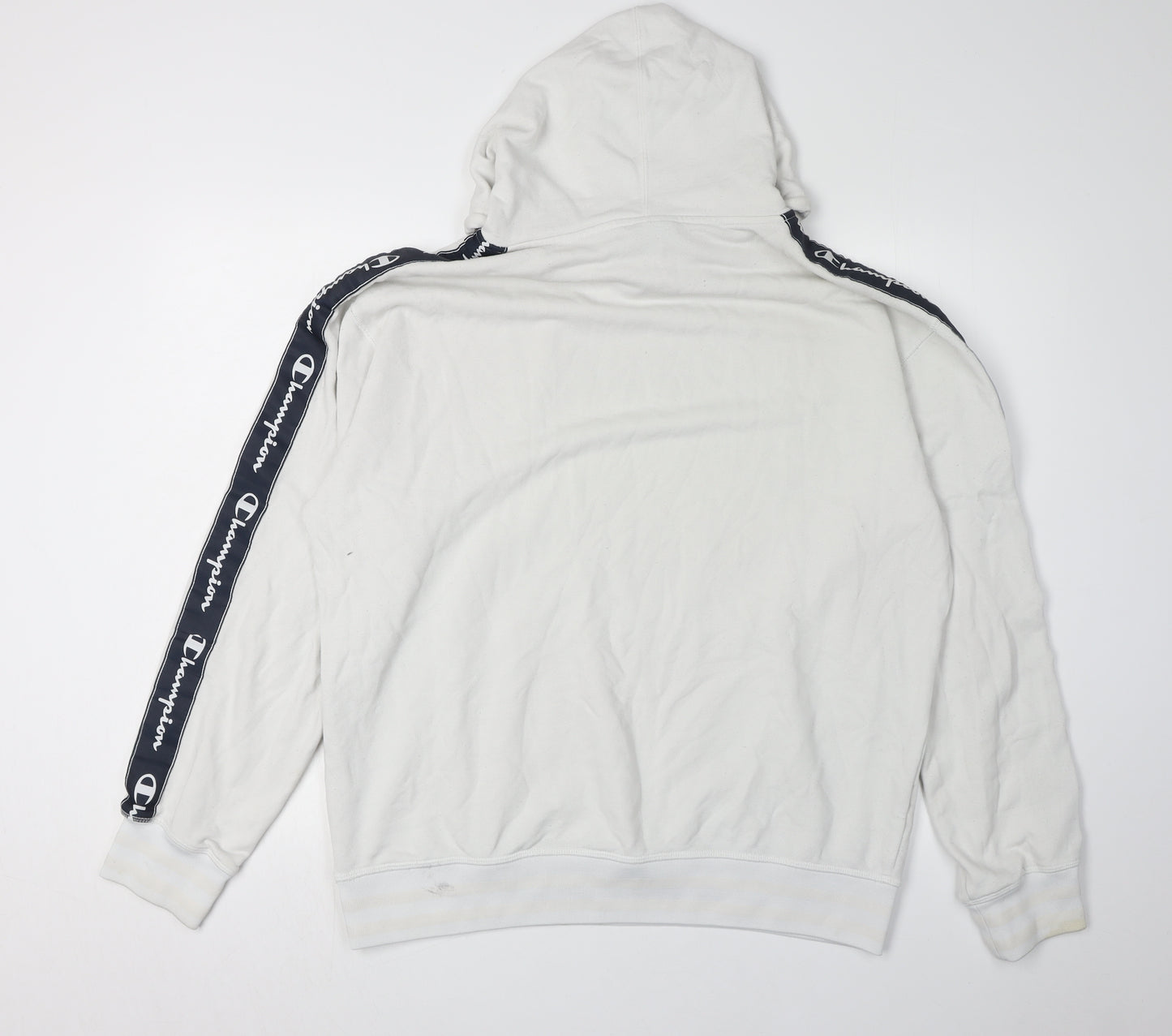 Champion Men's White Large Logo Hoodie