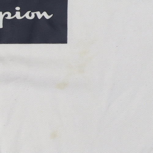 Champion Men's White Large Logo Hoodie
