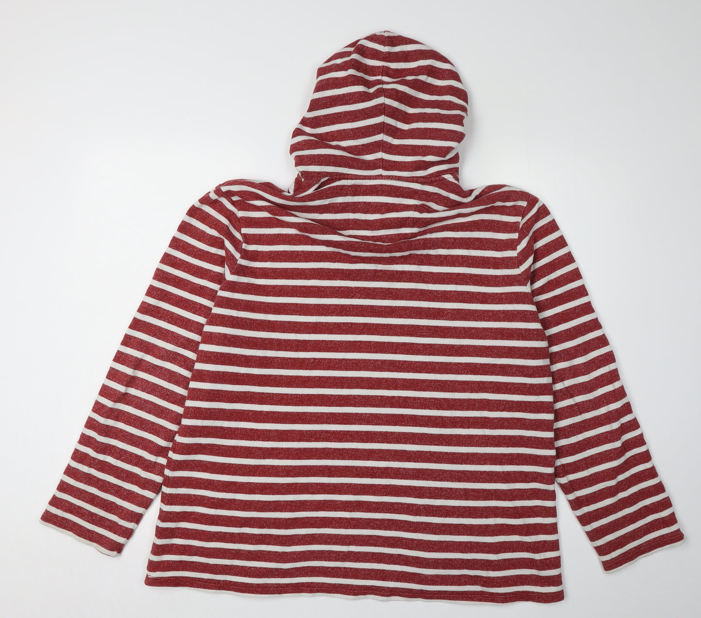 Seasalt Women's Red Striped Pullover Hoodie, Size 16