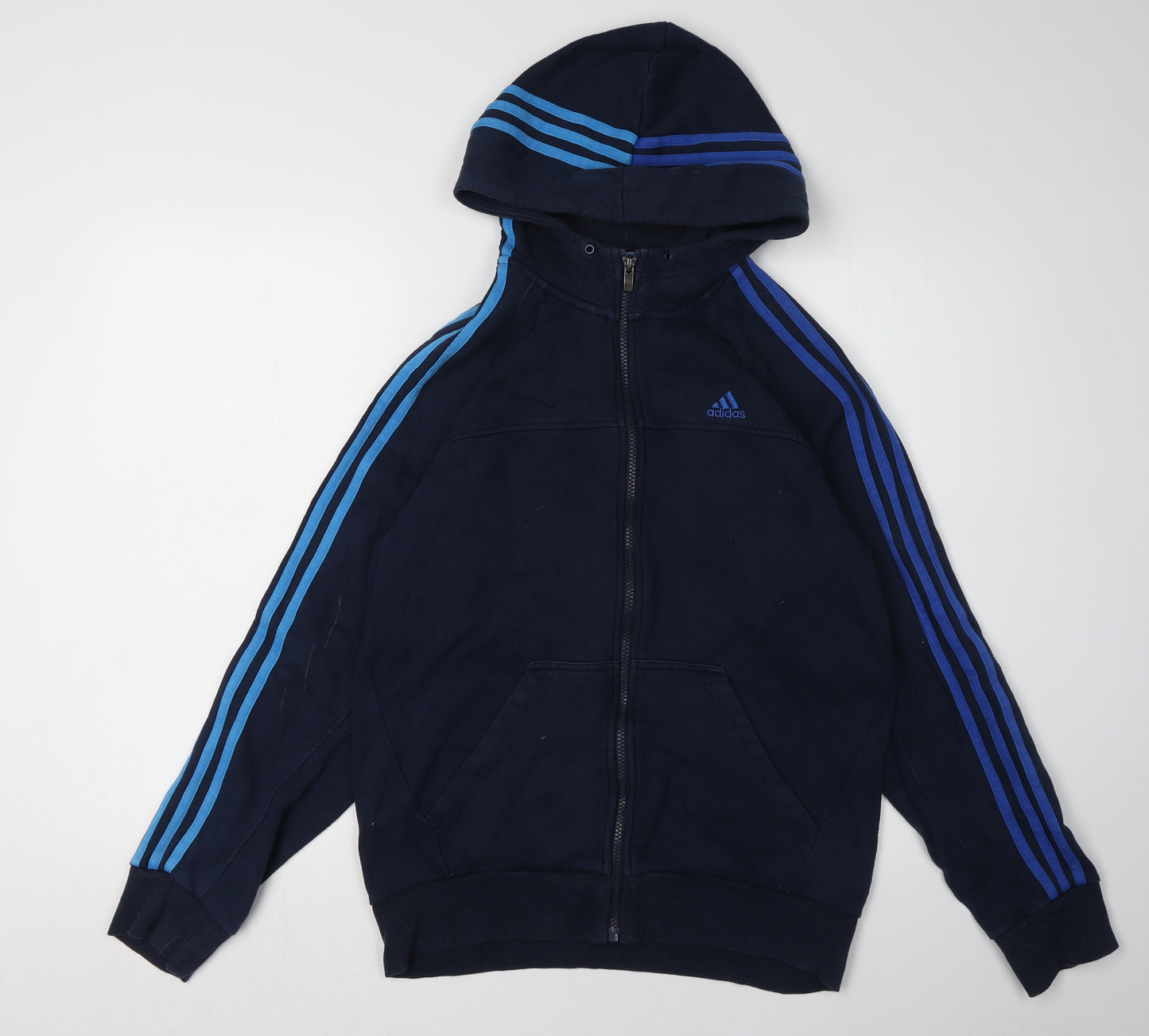 Adidas Men's Blue Full Zip Hoodie S - Stylish & Comfortable