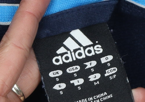 Adidas Men's Blue Full Zip Hoodie S - Stylish & Comfortable