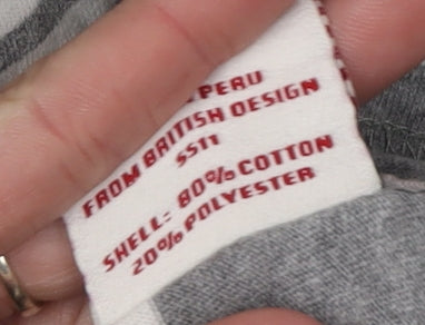 Superdry Men's Grey Striped Polo Shirt in M