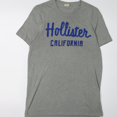 Hollister Men's Grey Graphic Tee, L, California Logo