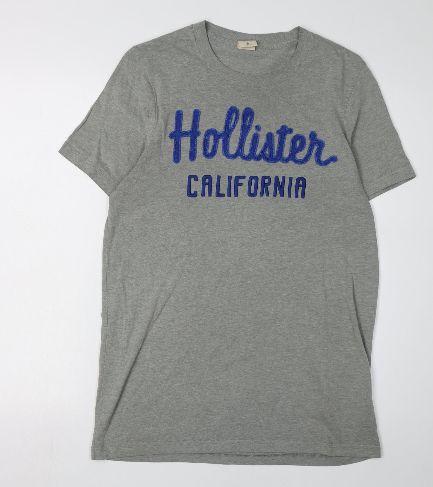 Hollister Men's Grey Graphic Tee, L, California Logo