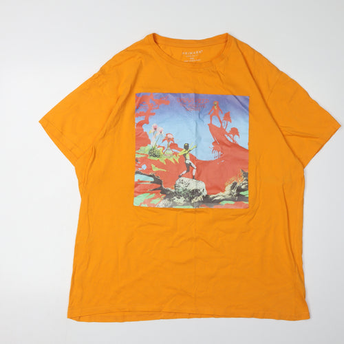 Primark Men’s 2XL Orange Music Graphic T-Shirt