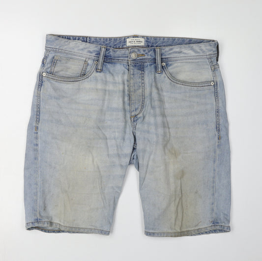 Jack & Jones Men's Blue Denim Shorts, Regular Fit, Size L