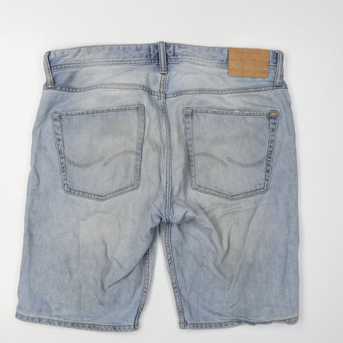 Jack & Jones Men's Blue Denim Shorts, Regular Fit, Size L