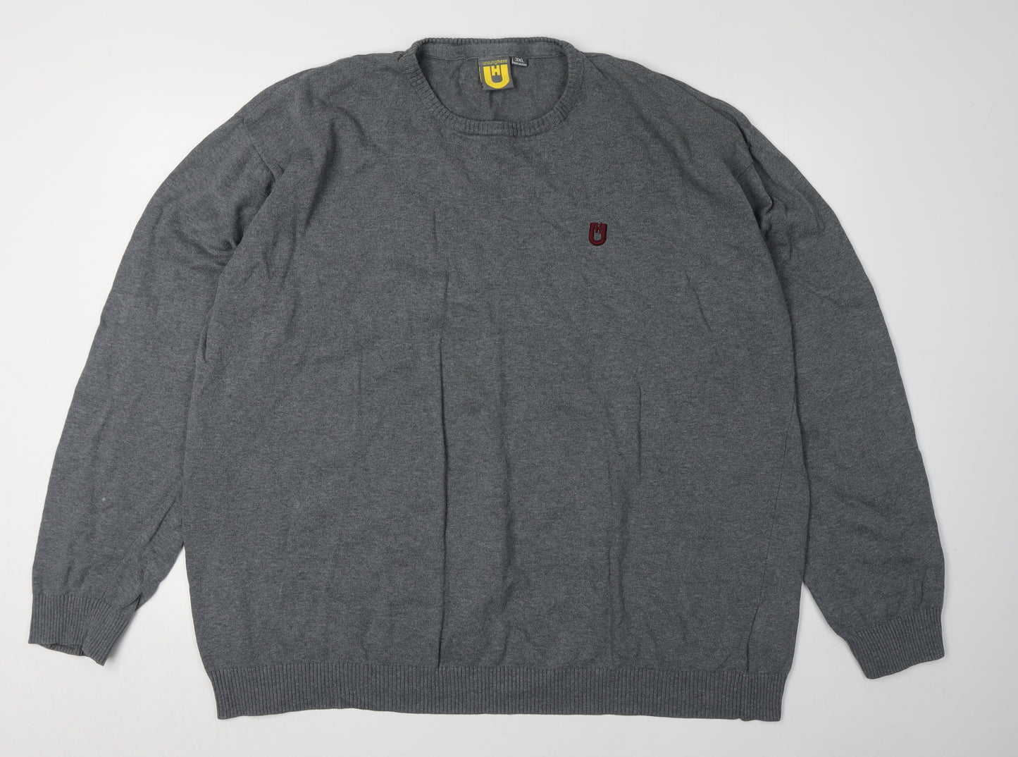 Unsung Hero Men’s Grey 3XL Cotton Pullover Jumper