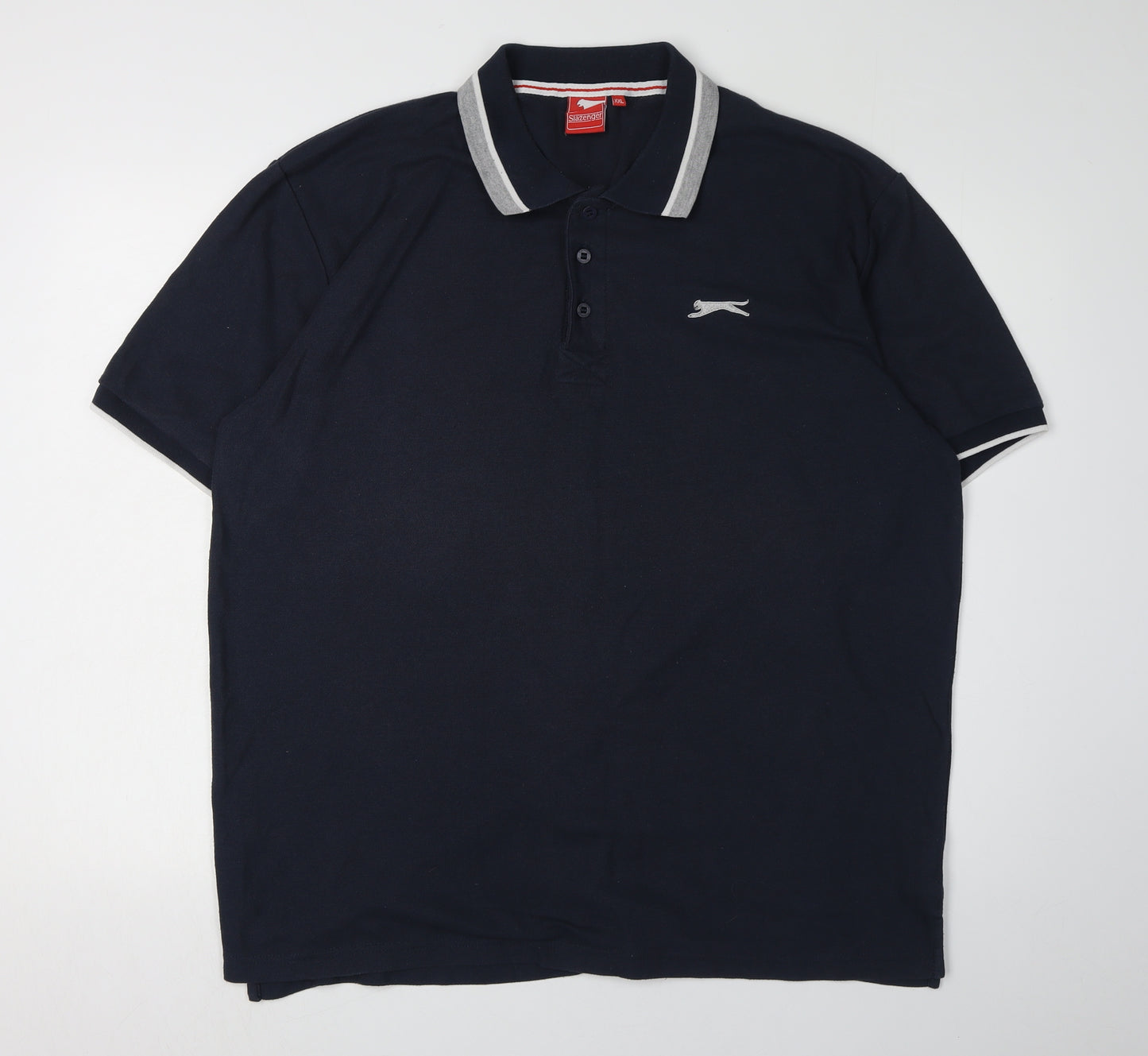 Slazenger Men's Black 2XL Polo Shirt, Short Sleeve, Logo