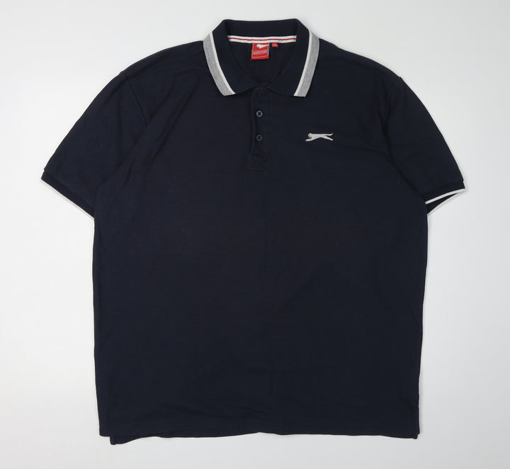 Slazenger Men's Black 2XL Polo Shirt, Short Sleeve, Logo