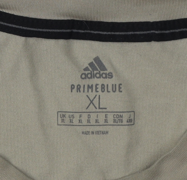 Adidas Men’s Beige XL T-Shirt, Short Sleeve