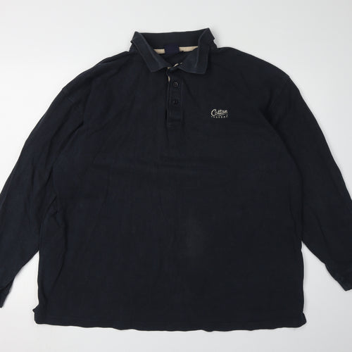 Cotton Traders Men's Black 2XL Long Sleeve Polo