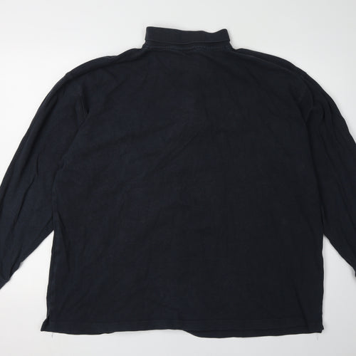 Cotton Traders Men's Black 2XL Long Sleeve Polo