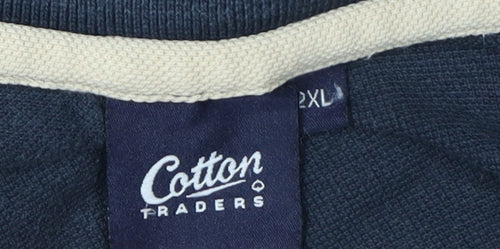 Cotton Traders Men's Black 2XL Long Sleeve Polo