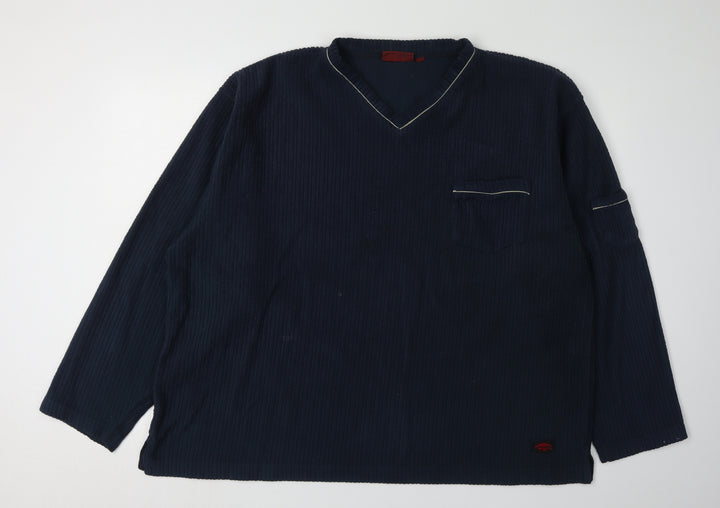 Lee Cooper Men's Blue V-Neck Pullover Sweatshirt