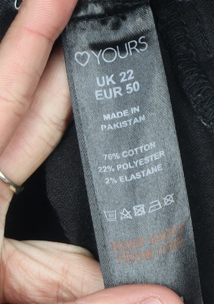 Yours Women's Black Skinny Jeans Size 22