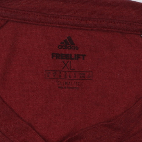 Adidas Men's Red XL Breathable Crew Neck T-Shirt