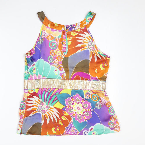 Next Women's Multicoloured Floral Halter Top Size 14