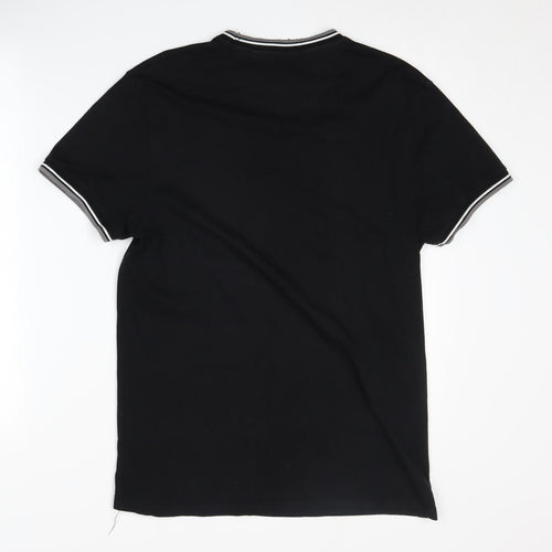 Firetrap Men's Black Crew Neck T-Shirt, Size S