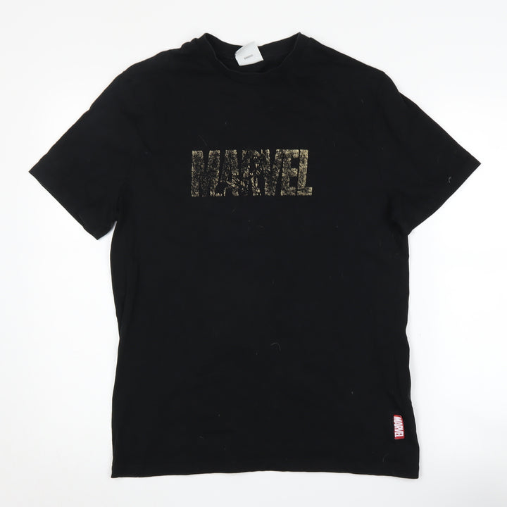 Marvel Men's Black Graphic Cotton T-Shirt Size M