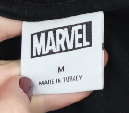 Marvel Men's Black Graphic Cotton T-Shirt Size M