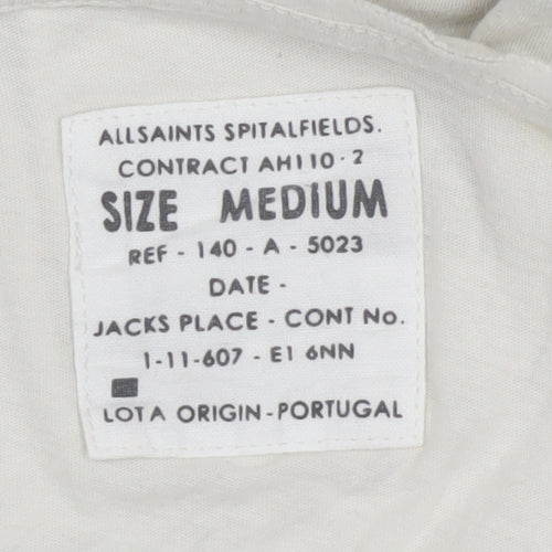 AllSaints Men’s Skull Art Ivory T-Shirt, Size M