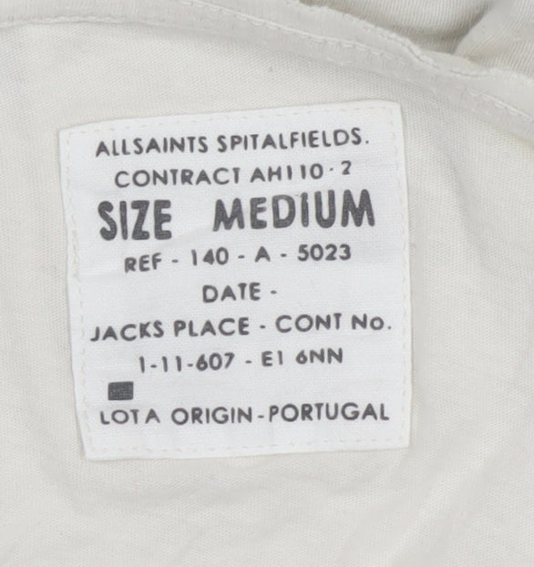 AllSaints Men’s Skull Art Ivory T-Shirt, Size M