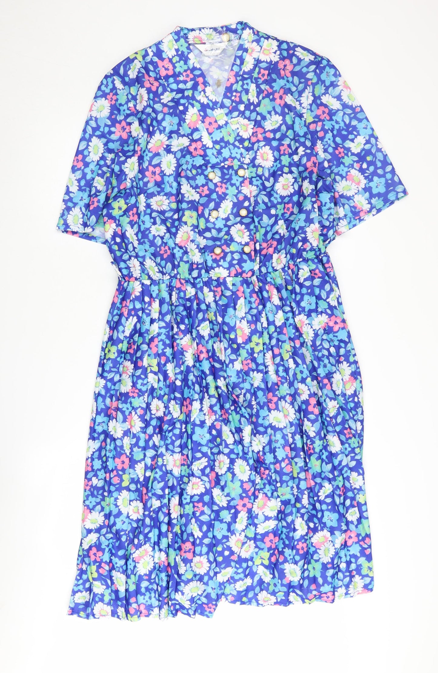 Damart Women's Blue Floral Shirt Dress Size 20