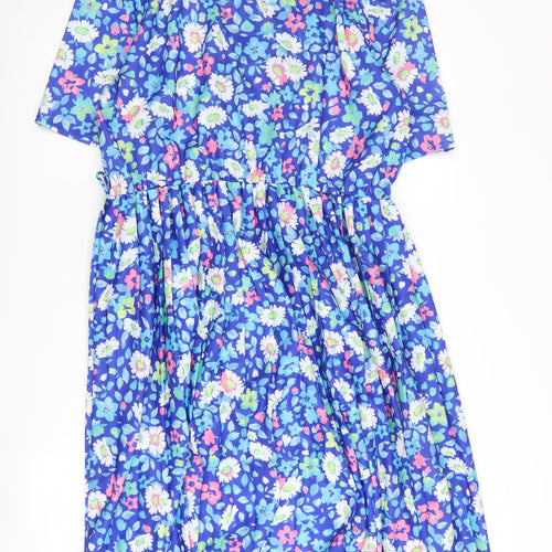 Damart Women's Blue Floral Shirt Dress Size 20