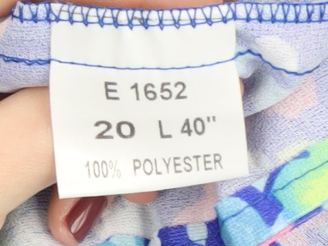 Damart Women's Blue Floral Shirt Dress Size 20