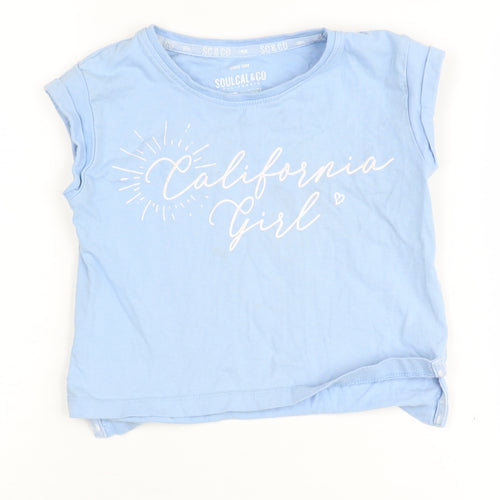 SoulCal & Co Girls Blue T-Shirt, Size 7, California Graphic Print