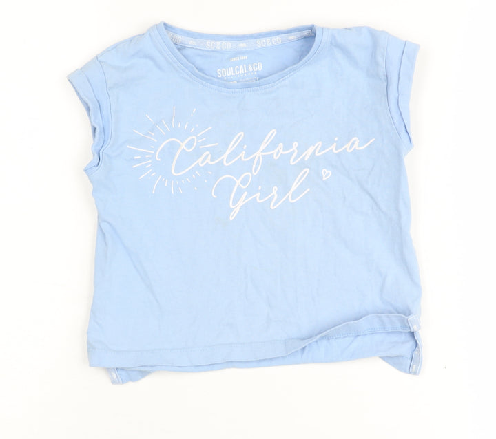 SoulCal & Co Girls Blue T-Shirt, Size 7, California Graphic Print
