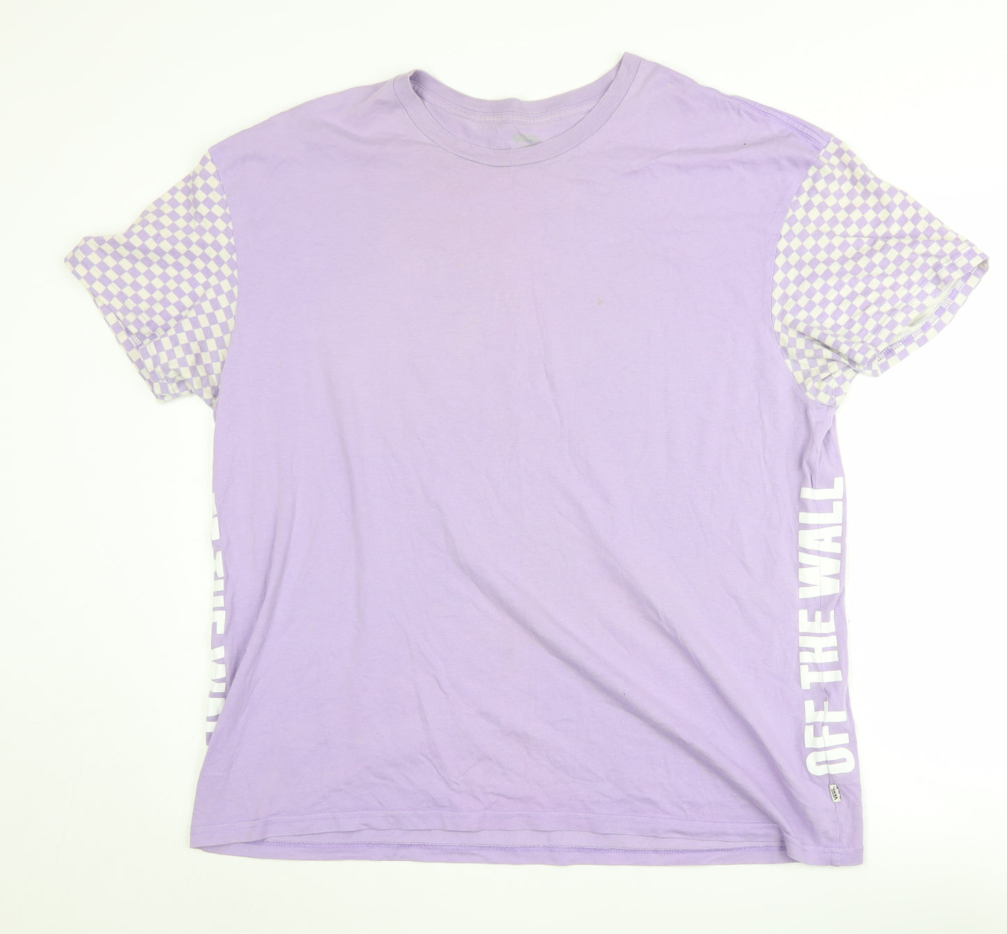 Vans Men's Purple Check T-Shirt - Size L