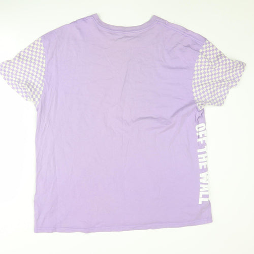 Vans Men's Purple Check T-Shirt - Size L