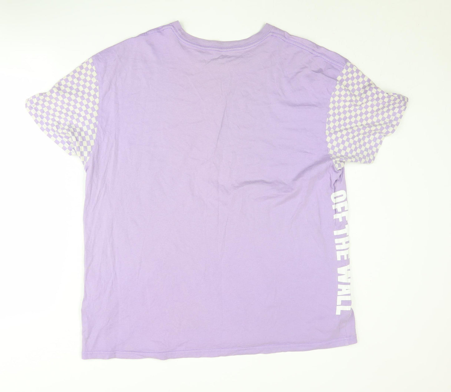 Vans Men's Purple Check T-Shirt - Size L