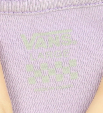 Vans Men's Purple Check T-Shirt - Size L
