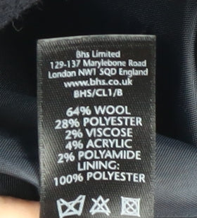 Sophie Gray Women's Black Wool Pea Coat Size 16