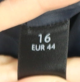 Sophie Gray Women's Black Wool Pea Coat Size 16